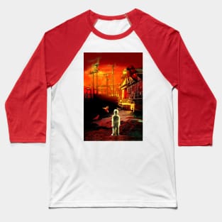 Red Wat Shod boy and birds in a wasteland Baseball T-Shirt